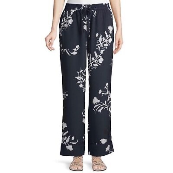 Joie Daltona Womens Lounge Pants Size M Navy Blue Floral - Picture 3 of 6